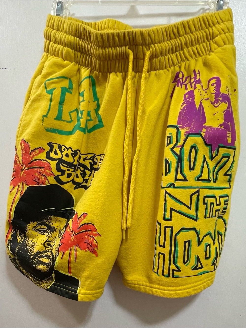 Boyz n The Hood x Freeze "South Central" Ice Cube Graphic Yellow Shorts Men's M
